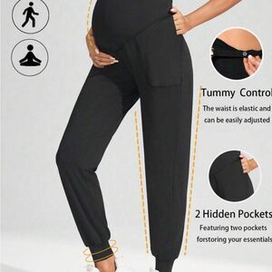 Women's Black Maternity Pants with Tummy Control
